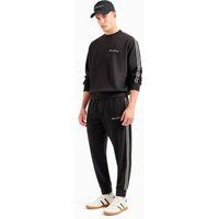 Schwarzes Herren-Sweatshirt mit Ärmelstreifen