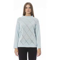 Strickpullover mit Rautenmuster und Stehkragen