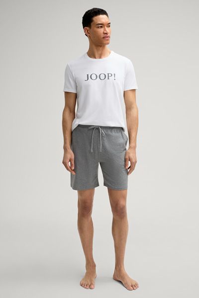JOOP! Graue Melange Jersey Lounge Shorts Baumwollmischung Kordelzug
