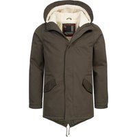 Herren Winterparka mit Kapuze und Teddyfell