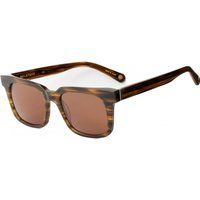 Quadratische Sonnenbrille mit braunen Gläsern