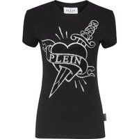 Baumwoll T-Shirt mit Tattoo-Grafik und Schmuck