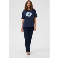 T-Shirt mit Grafik-Lippenprint und lockerer Passform