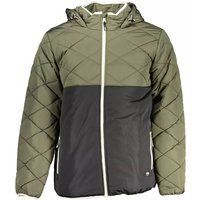 Colorblock-Pufferjacke mit Kapuze
