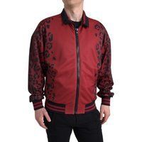 Rote Bomberjacke mit Leopardenmuster