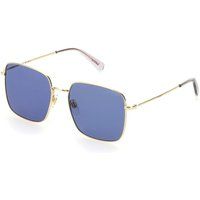 Quadratische Sonnenbrille mit blauen Gläsern