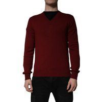 Klassischer Merinowolle V-Ausschnitt Pullover
