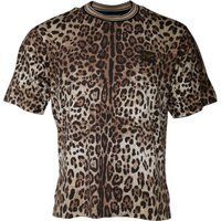 T-Shirt mit Leopardenmuster und Rundhalsausschnitt