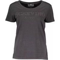 Baumwoll-T-Shirt mit Sticklogo