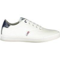 Weiße Canvas-Sneaker mit niedrigem Schaft
