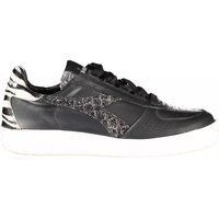 Leder-Sneakers mit Zebra-Akzent