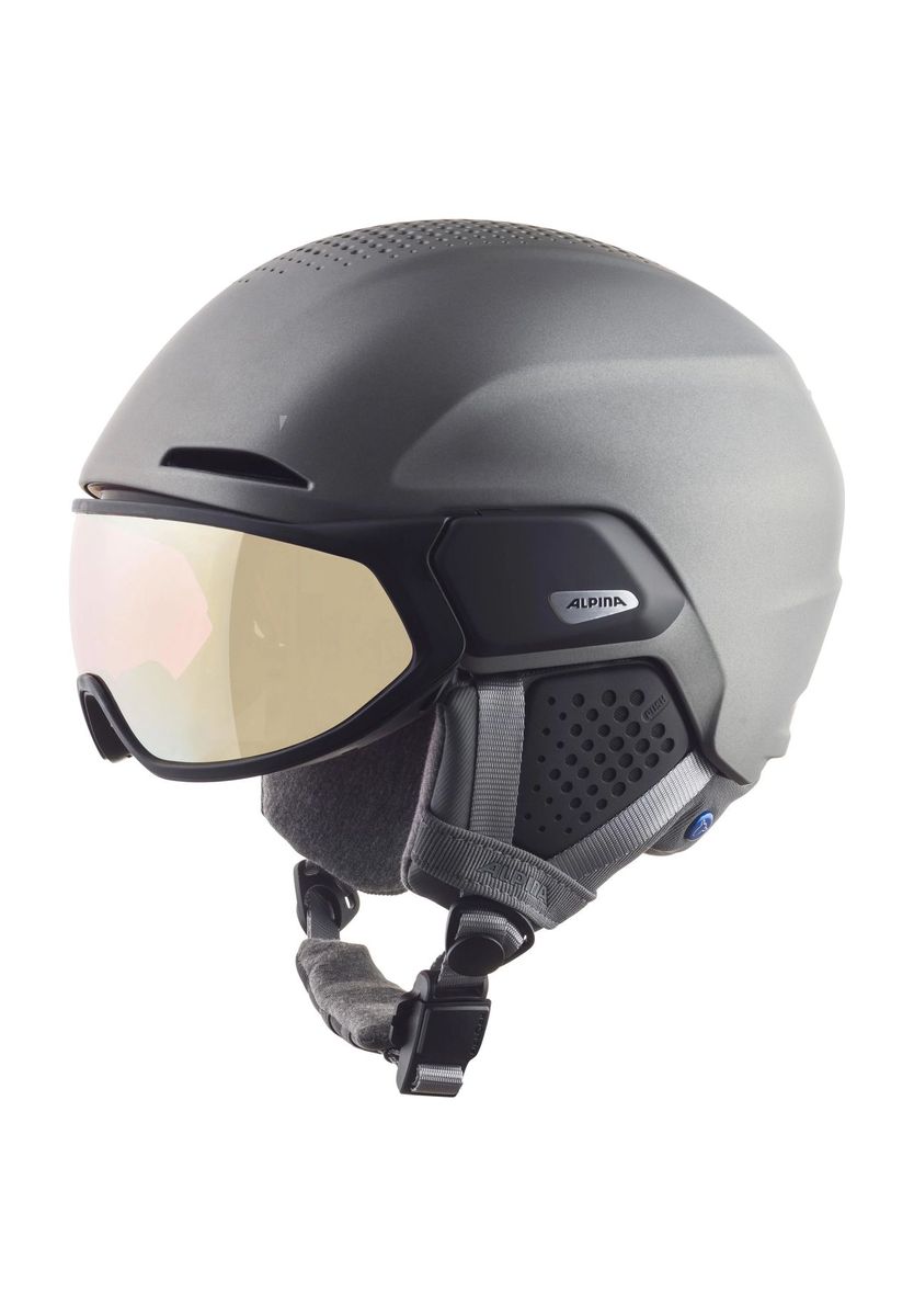 Skihelm mit Visier und Belüftung