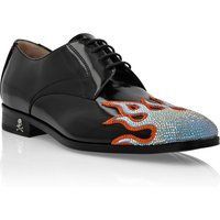Derby-Schnürschuhe aus Leder mit Flammenverzierung