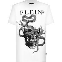 T-Shirt mit Grafikdruck Totenkopf und Schlange