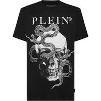 T-Shirt mit Grafikdruck Totenkopf und Schlange