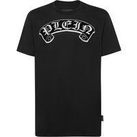 T-Shirt mit gotischen Buchstaben und Strasssteinen