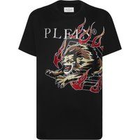 Löwen Grafik T-Shirt mit Strasssteinen