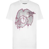 T-Shirt mit Totenkopf-Grafik Strass
