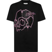 T-Shirt mit Totenkopf-Grafik Strass