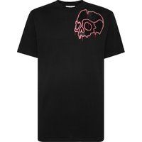 Baumwoll-T-Shirt mit Strass-Totenkopf