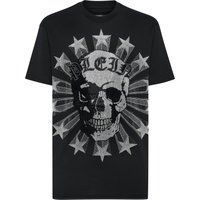 T-Shirt mit Strass-Totenkopf-Grafikprint