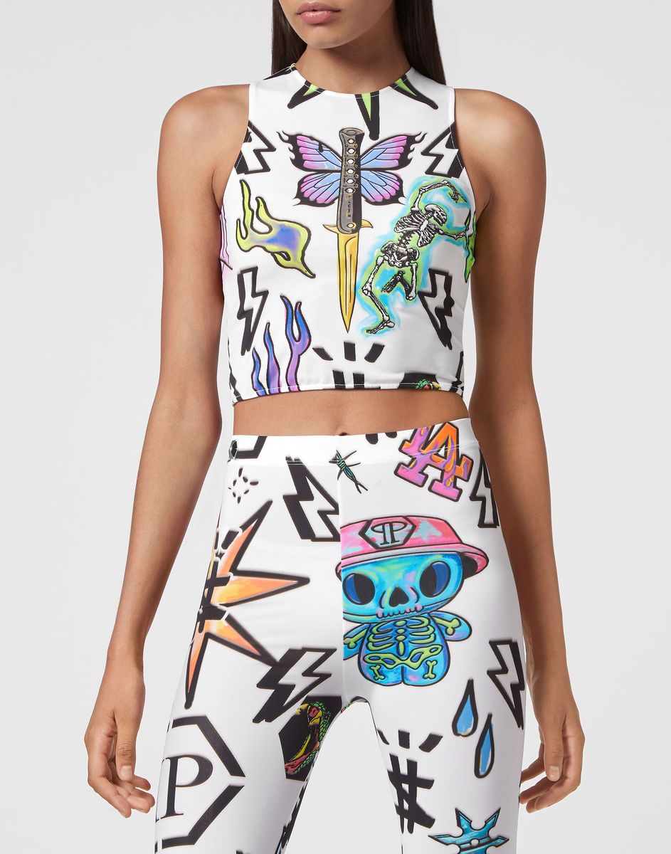 Tanktop mit Teddybär Grafik