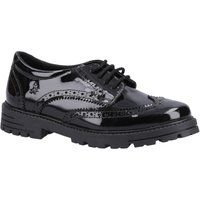 Hush Puppies - Patent Schul-Uniform-Schuhe für Mädchen, Leder (Schwarz)