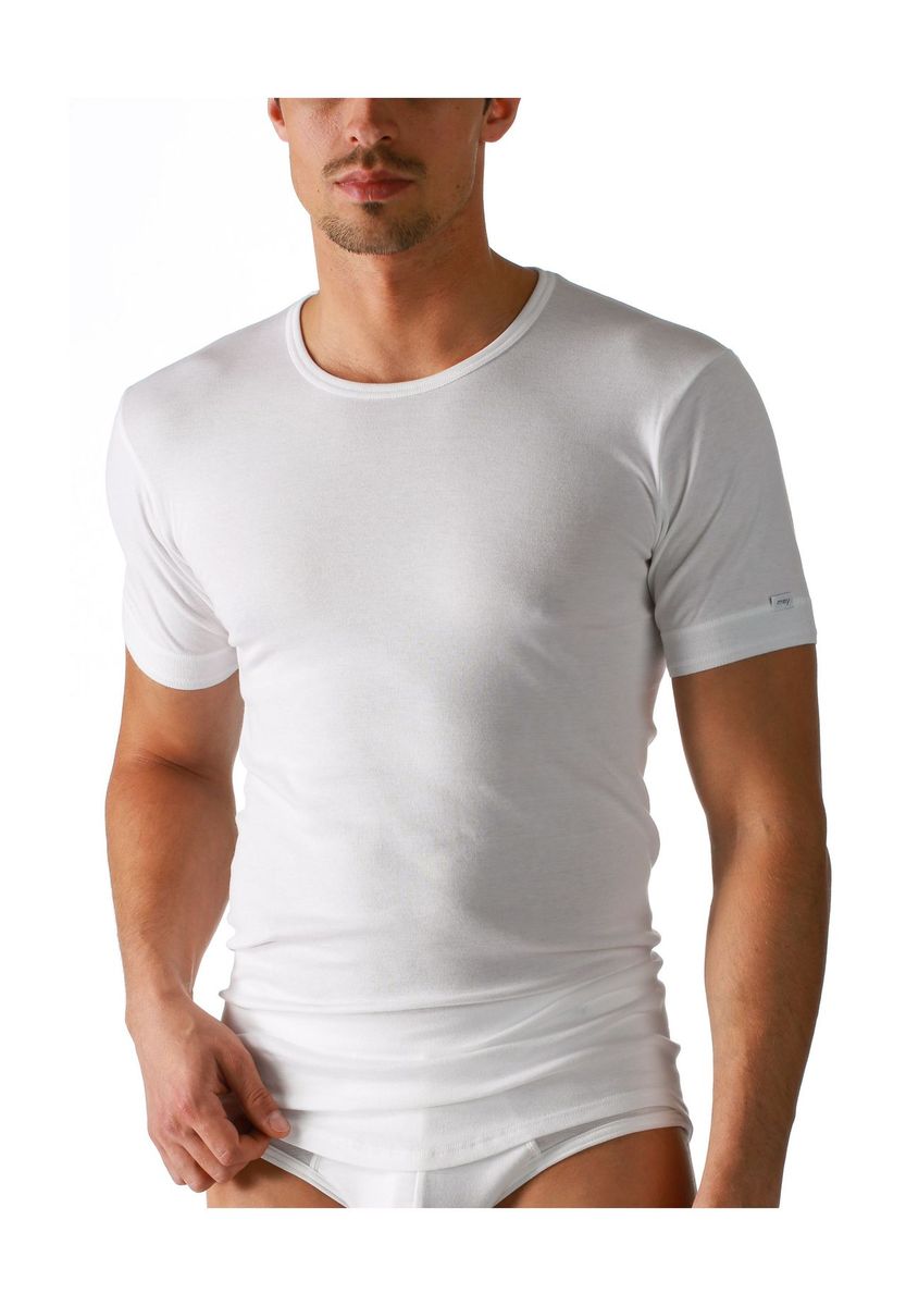 Klassisches geripptes T-Shirt aus Baumwollmischung