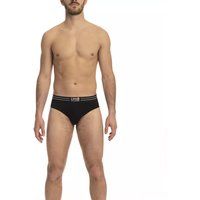 Herren Schwarze Slips mit Logo-Bund