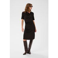 Knielanges Jerseykleid mit Drehdetail