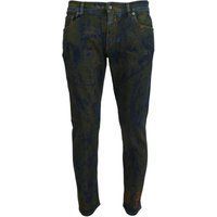 Distressed Slim-Fit Jeans mit Farbspritzer