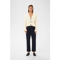 Kurze Strickjacke mit V-Ausschnitt und Knöpfen