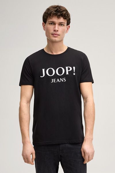 Joop! Jeans Alex Schwarzes Baumwoll-T-Shirt mit Logo-Print
