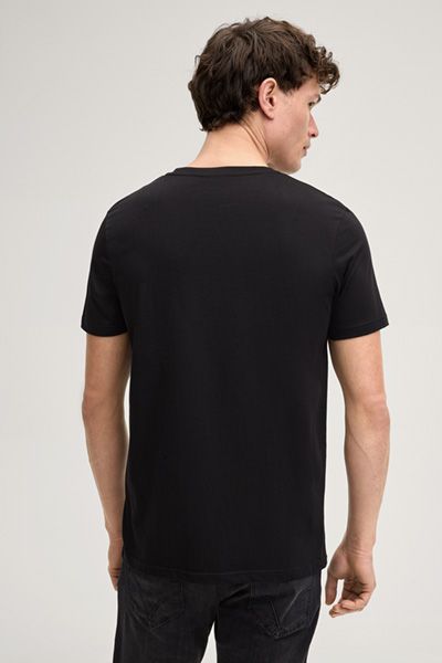 Joop! Jeans Alex Schwarzes Baumwoll-T-Shirt mit Logo-Print