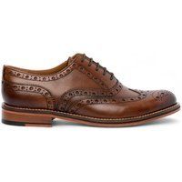 Braune Leder Brogue Oxford Schuhe mit Flügelkappe