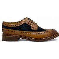 Brogue Oxford mit Flügelkappe aus Leder und Wildleder