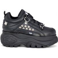 Schwarze Plateau-Sneakers mit Nieten