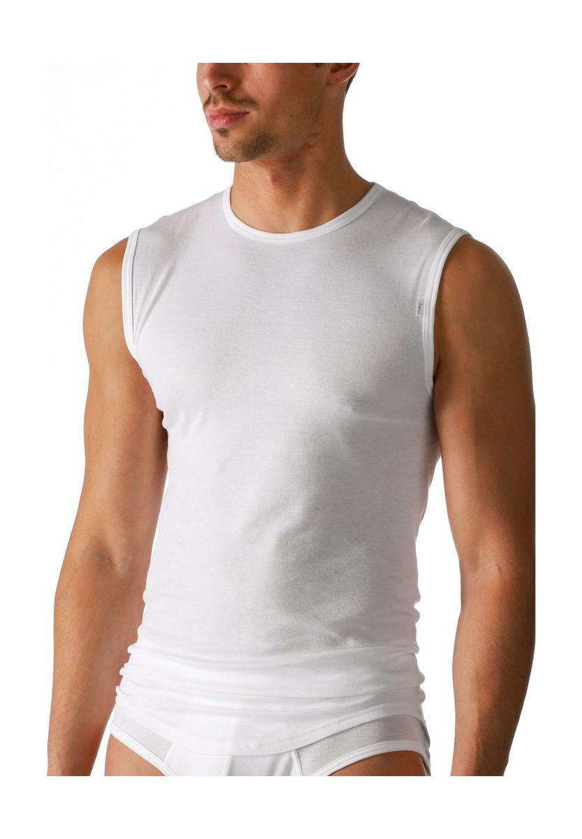 Ärmelloses Unterhemd Rundhals Pima-Baumwolle