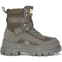 Khaki Chunky Plateau Combat Stiefel
