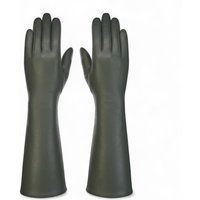 Elegante olivgrüne Winterhandschuhe aus Leder