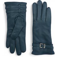 Türkisblaue Winterhandschuhe aus Leder für Damen