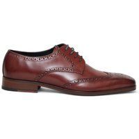Burgunderfarbener Brogue Oxford Lederschuh