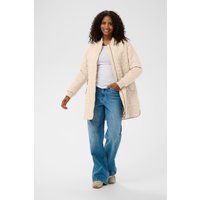 Schwarze gesteppte Longline Jacke