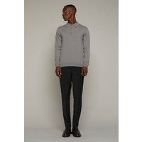 Herren Langarm Strick Polo Shirt