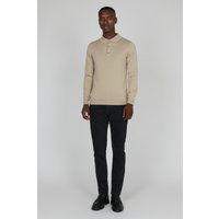 Herren Langarm Strick Polo Shirt
