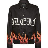 Statement Bomberjacke aus Wollmischung mit Grafik