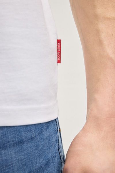 Joop! Jeans Weißes Baumwoll T-Shirt mit Logo-Print