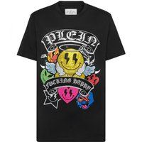 T-Shirt mit Strassmuster und Grafikprint