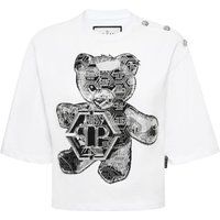 T-Shirt mit Teddy-Grafik und Verzierungen