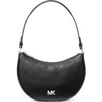 Elegante taupefarbene Leder Halbmondtasche